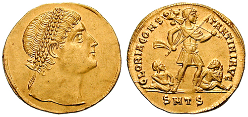 Solidus_multiple-Constantine-thessalonica_RIC_vII_163v