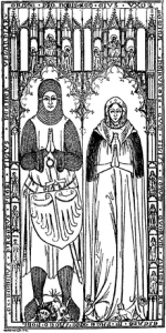 Birger Persson och hans fru Ingeborgs gravsten i Uppsala domkyrka. Nordisk familjebok