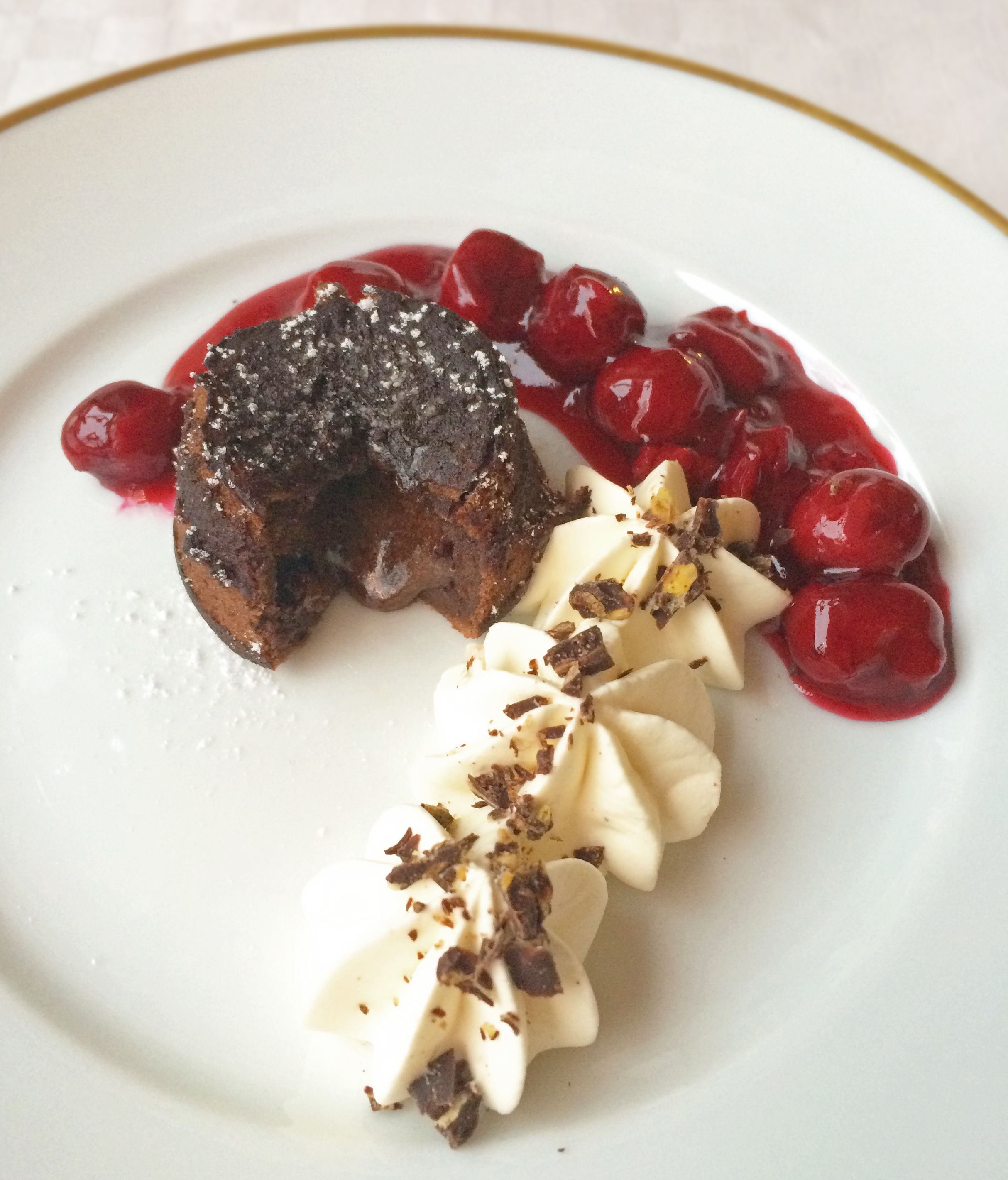 Chokladfondant med körsbärskompott