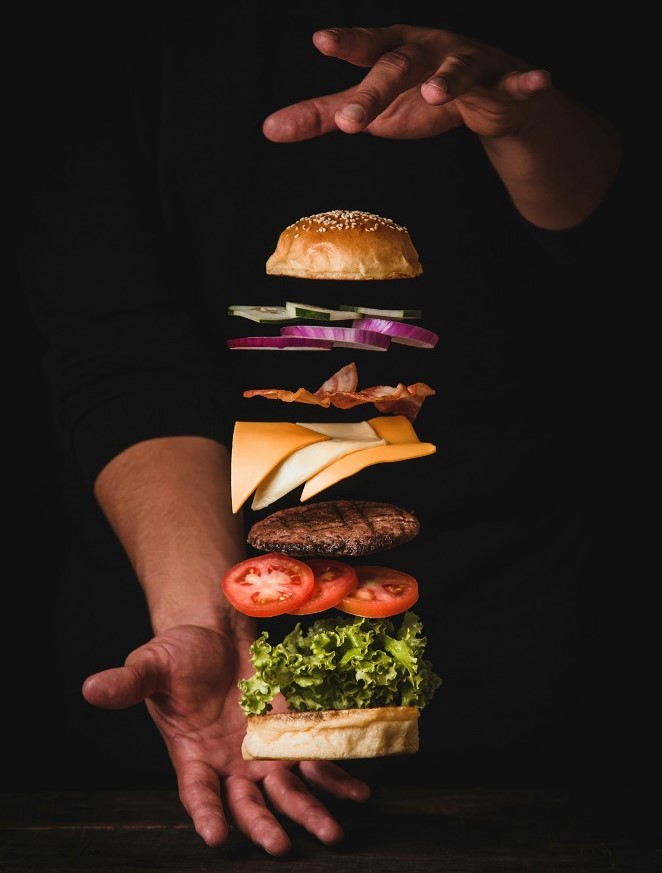 Hamburgare dekonstruerad unsplashed